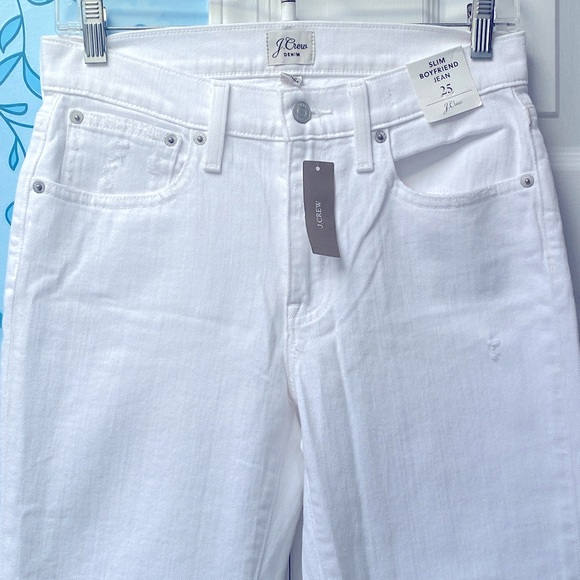 NWT J. Crew Denim Slim Boyfriend White Jeans -  Item Style AO671 Women's Size 25 - Picture 3 of 14